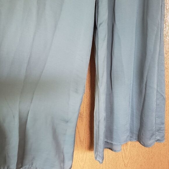 My Beloved Pale Blue High Waist Wide Leg Satin Pants New - Picture 3 of 8